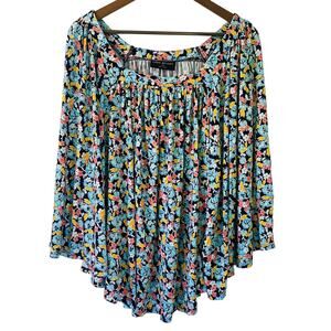 Lane‎ Bryant Top Women's Lane Bryant Size 14/16 Floral Print Flowy Boho Dolman